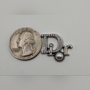 Dior Silver Crystal and Pearl Charm